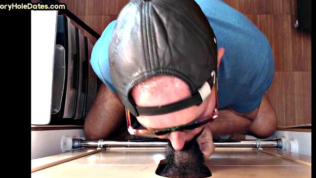 IR gloryhole DILF gets fucked in ass after blackcock suck