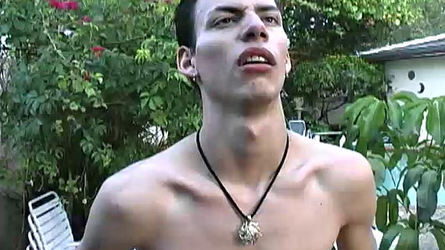 Delicious blond twink Brandon Baker gives up his smooth ass for his super skinny Latin friend Gabriel