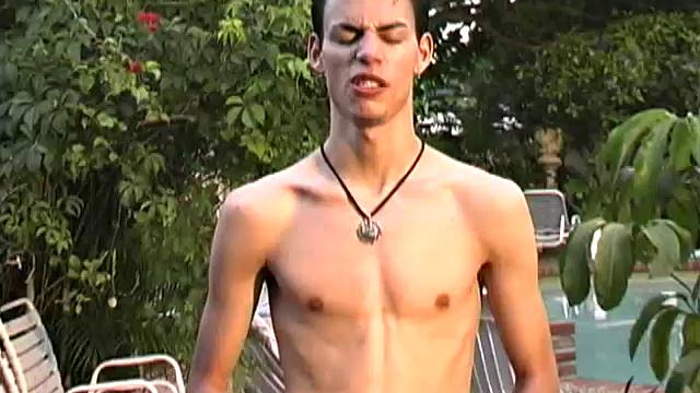 Delicious blond twink Brandon Baker gives up his smooth ass for his super skinny Latin friend Gabriel