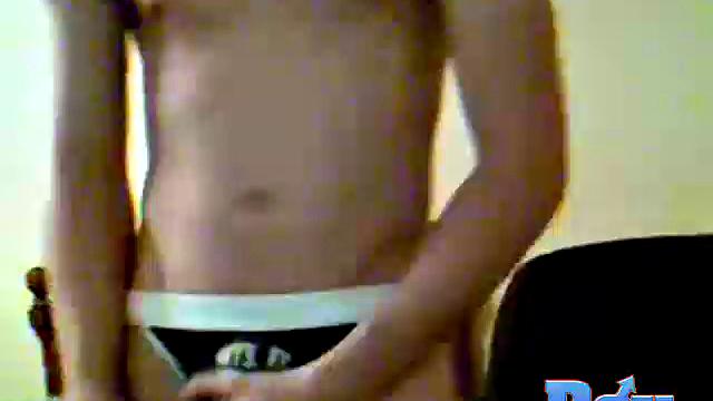 Trace strokes his thick cock and shoots a creamy load for the viewer