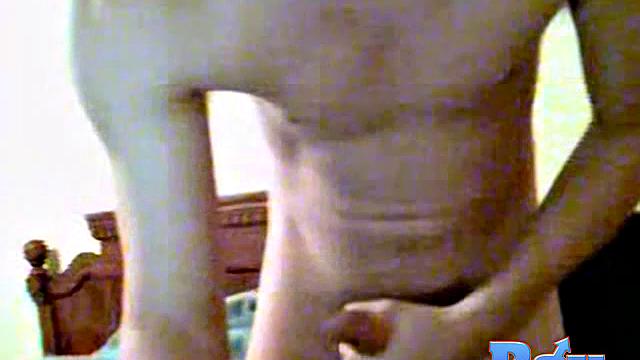 Trace strokes his thick cock and shoots a creamy load for the viewer
