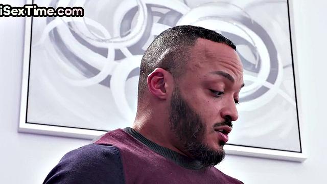 Bisex babe with small boobs licked and fucked in 3some