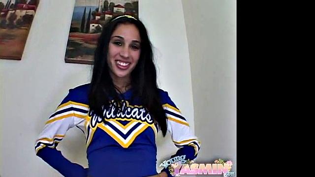 Young Yasmin Cheering and Playing with Pussy