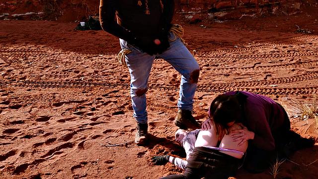 Filth rimjob and spit for bondage sluts