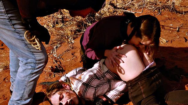 Filth rimjob and spit for bondage sluts