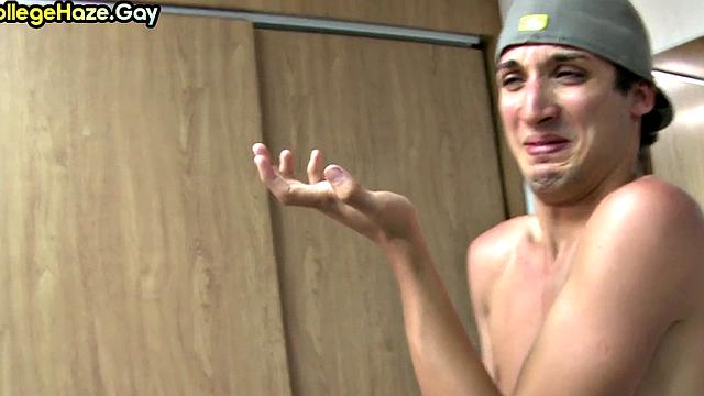 Str8 college guy goes for fraternity in college 3some