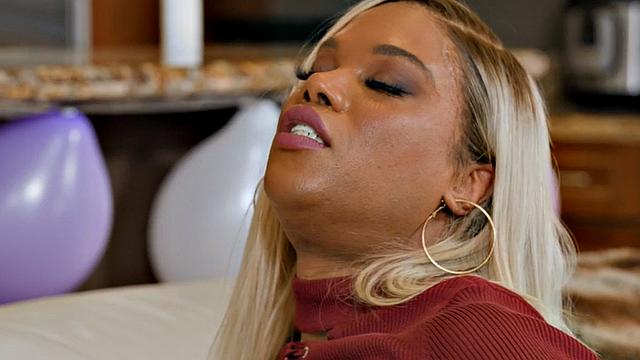 Bootylicious Ebony Tranny Gets rimmed and bareback fucked