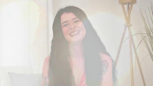 Inked babe sucking her BF