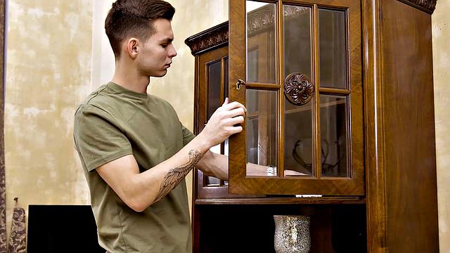 Kinky student punishes mature for stealing by fucking her hard in the kitchen