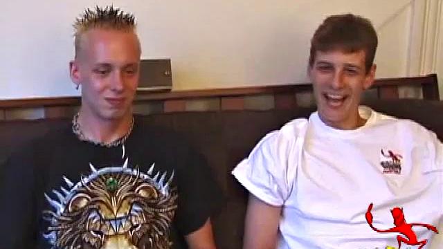 As they watch some porn, Roar and Skylerr strip naked and pull out their dicks. After they get some hard-ons, Roar dives deep onto Skylerr's cock. Skylerr gives Roar some head and they switch on each other until Roar blows his wad.