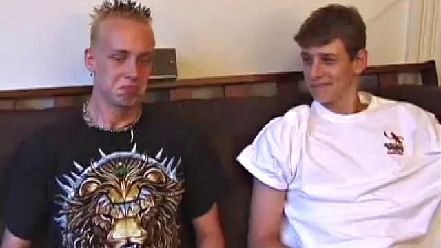 As they watch some porn, Roar and Skylerr strip naked and pull out their dicks. After they get some hard-ons, Roar dives deep onto Skylerr's cock. Skylerr gives Roar some head and they switch on each other until Roar blows his wad.