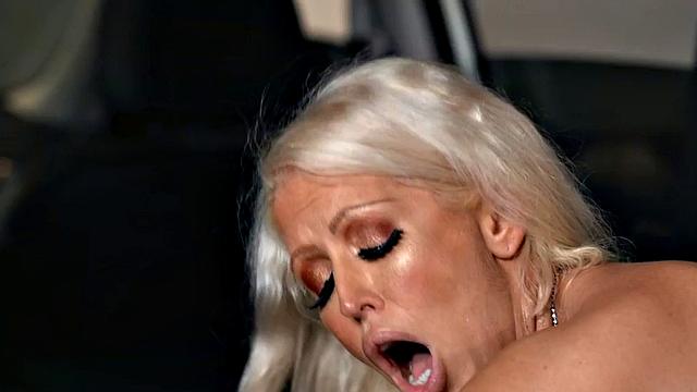 Bootylicious bisex mature with big boobs fucked in car threesome