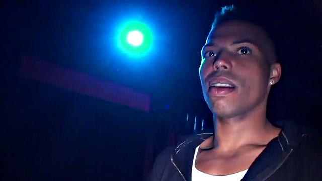 Black amateur bottom fucked in public by white top