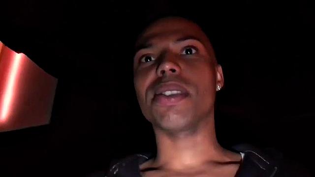 Black amateur bottom fucked in public by white top