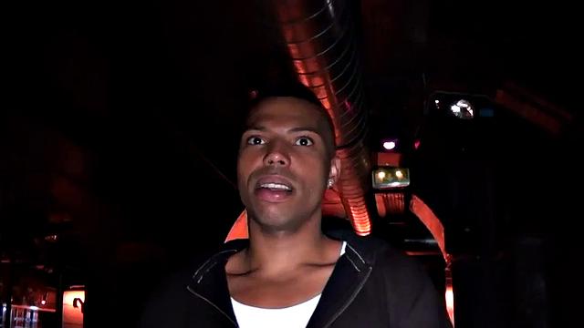 Black amateur bottom fucked in public by white top