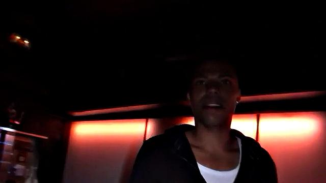 Black amateur bottom fucked in public by white top