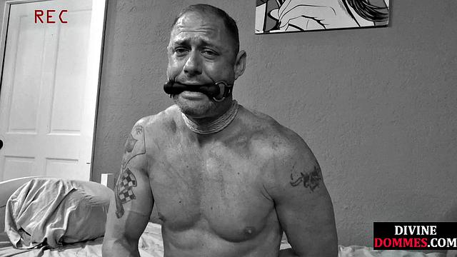 Rope dominatrix whippin tied person