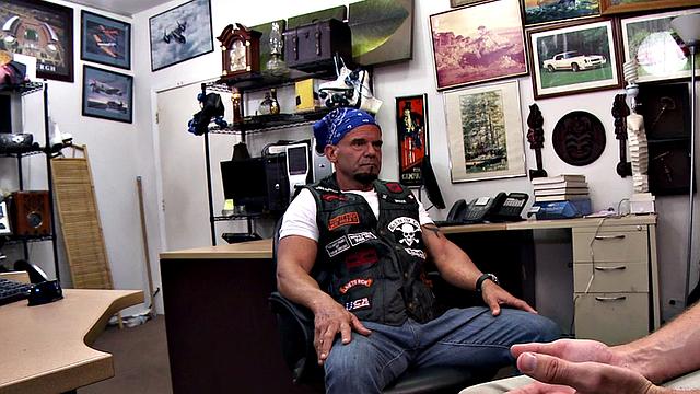 Real pawnshop mature assfucked in office POV by owner