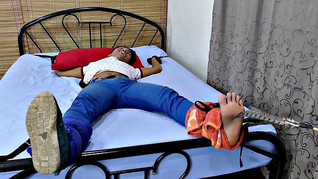 Bound Asian twink blown and braebacked by man