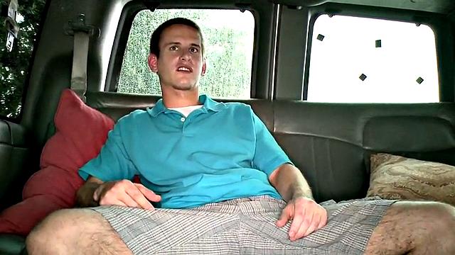 Naive stud fucks gay jock in pickup van till cumshot