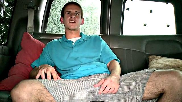 Naive stud fucks gay jock in pickup van till cumshot