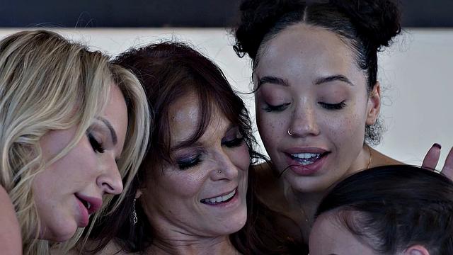 GIRLSWAY - Horny MILFs Aroused By Their Stepdaughter's New Girlfriend