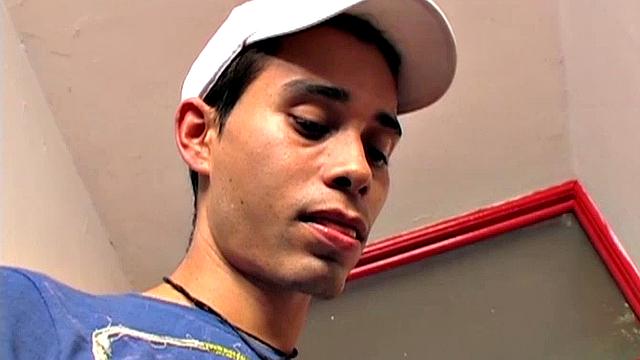 Alex wants to get fucked and a phone call soon has Lian at the door. He quickly gets the skinny boy naked and starts sucking his big uncut dick. Down on the floor, the boys are enjoying a 69 when Angel walks in.