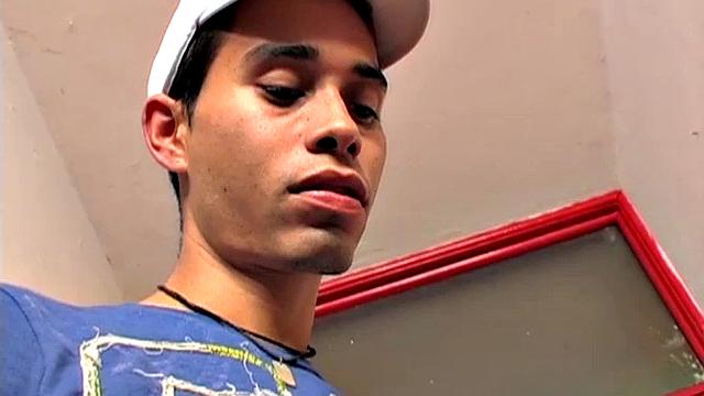 Alex wants to get fucked and a phone call soon has Lian at the door. He quickly gets the skinny boy naked and starts sucking his big uncut dick. Down on the floor, the boys are enjoying a 69 when Angel walks in.