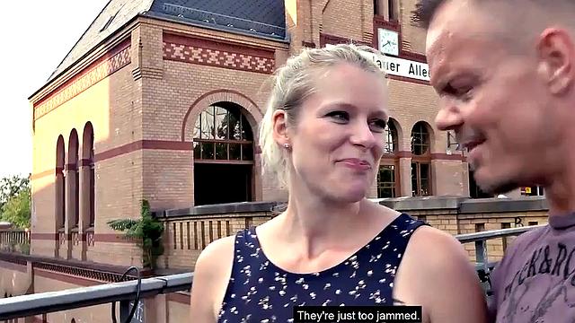 Public amateur POV fucked outdoors in Germany on sex date