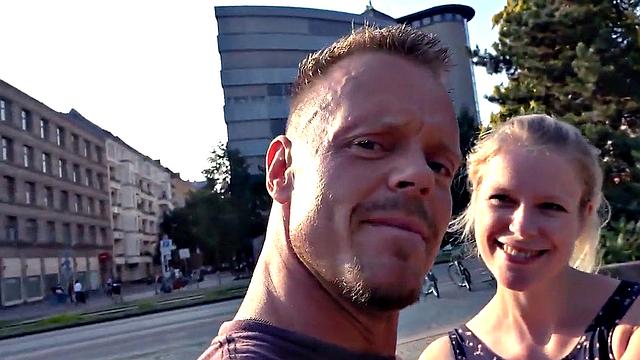 Public amateur POV fucked outdoors in Germany on sex date