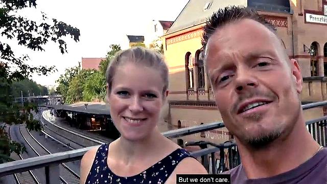 Public amateur POV fucked outdoors in Germany on sex date