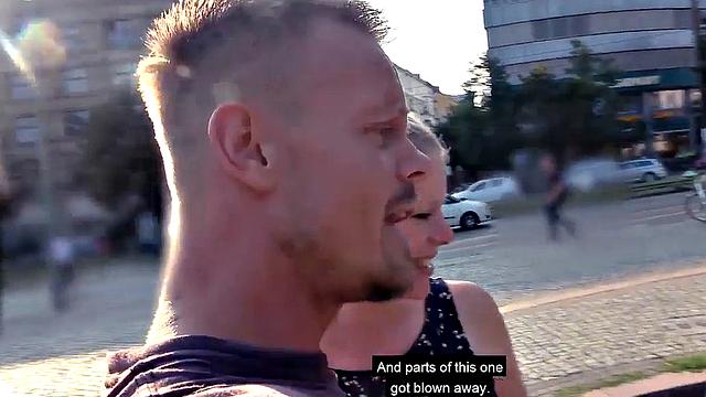 Public amateur POV fucked outdoors in Germany on sex date