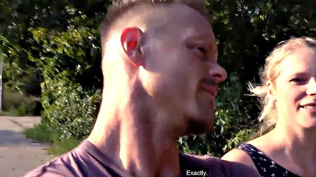 Public amateur POV fucked outdoors in Germany on sex date