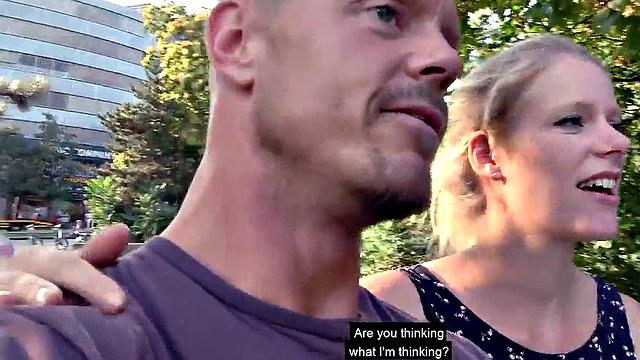 Public amateur POV fucked outdoors in Germany on sex date