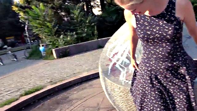 Public amateur POV fucked outdoors in Germany on sex date