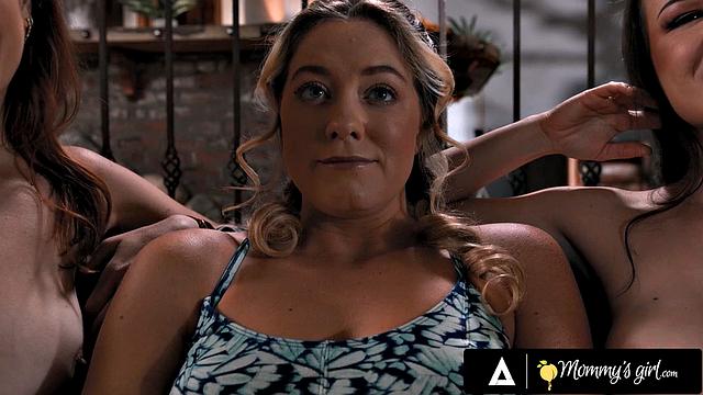 MOMMY'S GIRL - Babe River Lynn Comes Home To Find Stepmoms Siri Dahl & Alison Rey Nudists