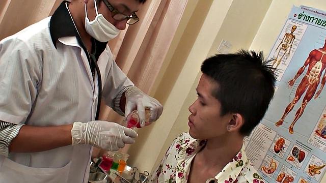 Petite Asian analized by doctor