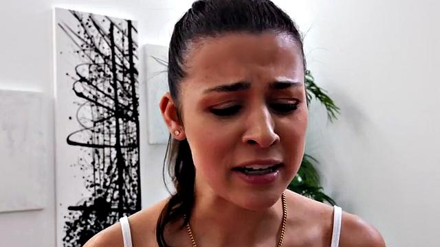 Short guy fucks cute babe in her tight muff