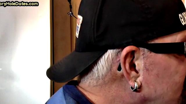 Cocksucking gloryhole gets fucked in homemade closeup