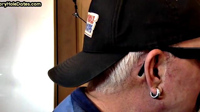 Cocksucking gloryhole gets fucked in homemade closeup