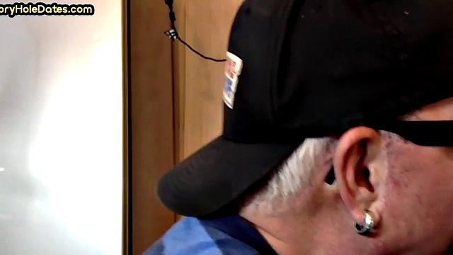 Cocksucking gloryhole gets fucked in homemade closeup