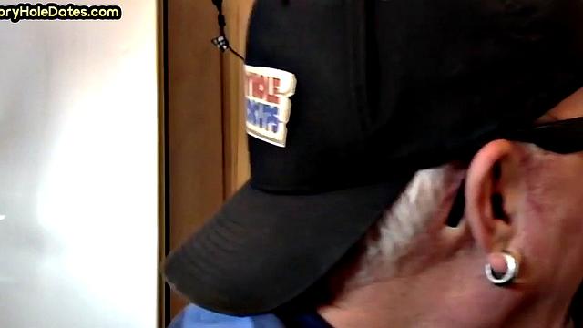 Cocksucking gloryhole gets fucked in homemade closeup