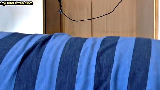 Cocksucking gloryhole gets fucked in homemade closeup