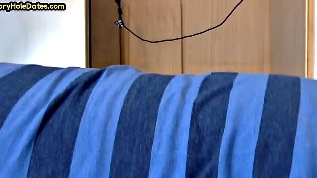 Cocksucking gloryhole gets fucked in homemade closeup