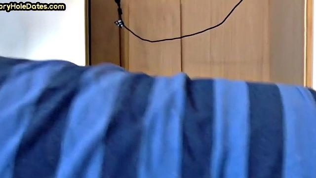 Cocksucking gloryhole gets fucked in homemade closeup