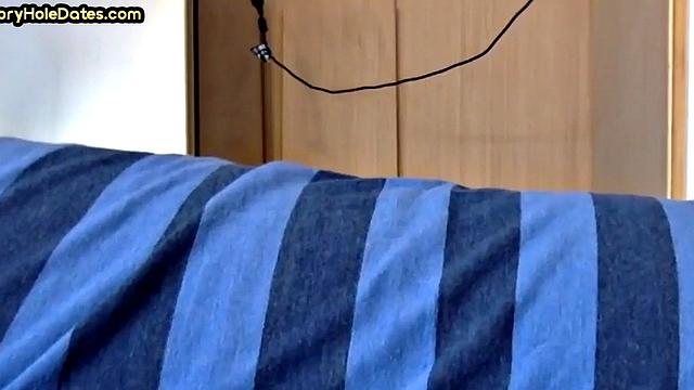 Cocksucking gloryhole gets fucked in homemade closeup