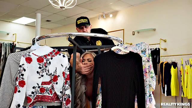 Sneaky Clerk Gets Security Cock