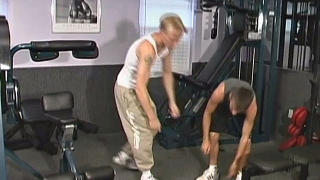 We look in on skinny 19 year old Ethan Masters, working out in the gym, when he's joined by 24 year old Liam Anderson. The two eye each other while exercising, but their youthful sex drives soon take over.