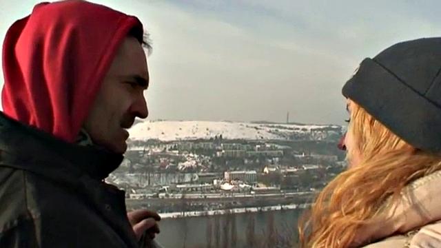 Slutty snow teen fucks grandpa's cock