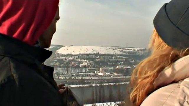 Slutty snow teen fucks grandpa's cock